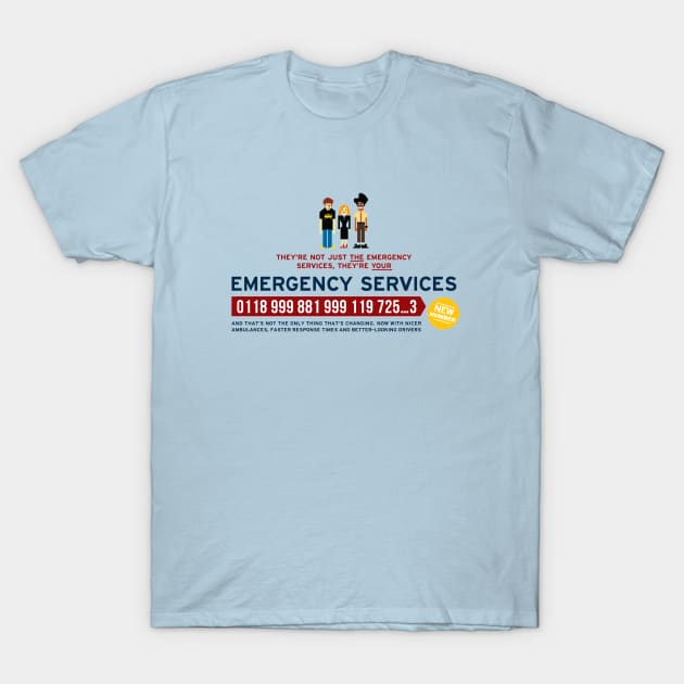 IT Crowd - Emergency Services T-Shirt by LivelyLexie